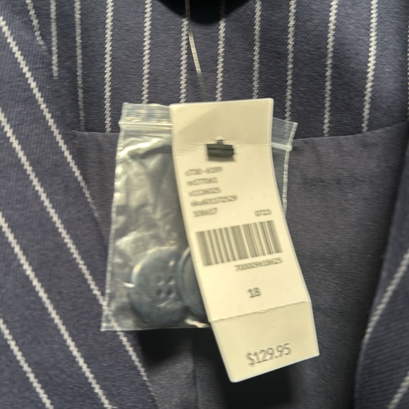 Lane Bryant navy blue pen, striped suit jacket size 18 skirt size 20 - Picture 3 of 9